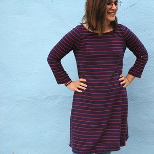 Striped Knee-Length Dress